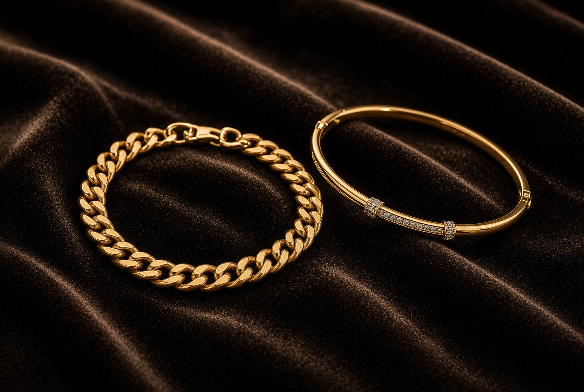 Gelang rantai Figaro emas 22K